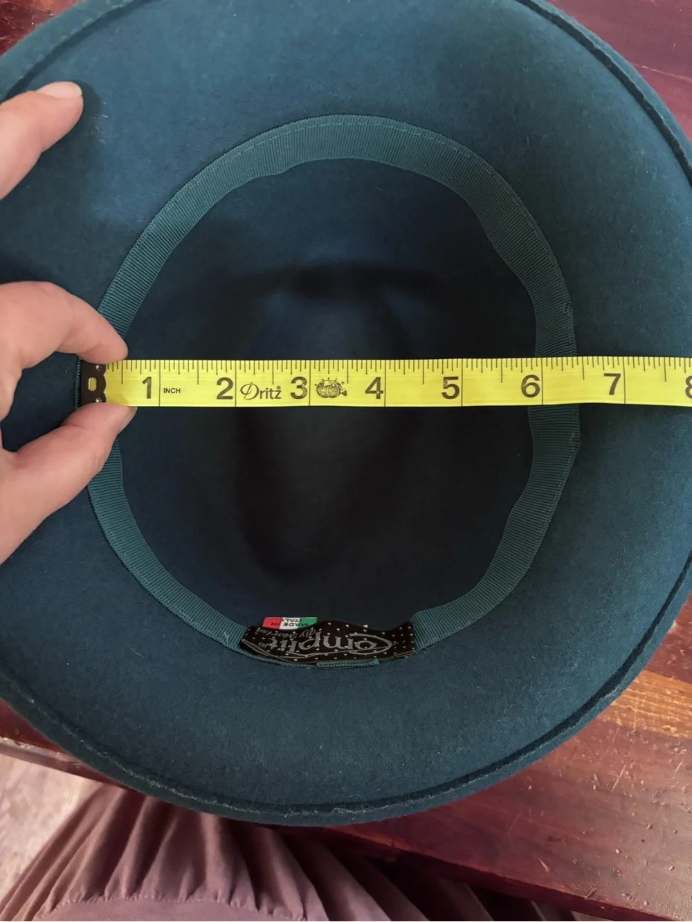 Dark Teal 100% Wool Felt Vintage Cloche Hat with Bow Feminine Classic